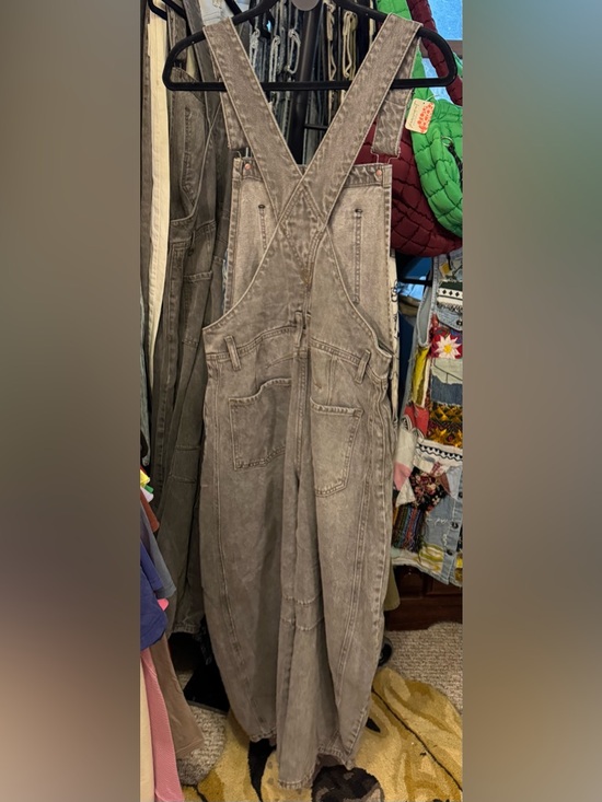 NWOT Free People We The Free Good Luck Barrel Overalls - archive grey - XS - Picture 8 of 11